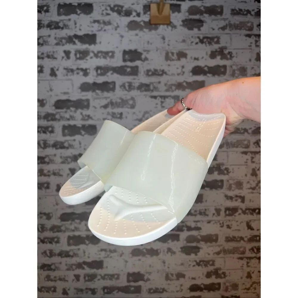Crocs | women white slides rubber